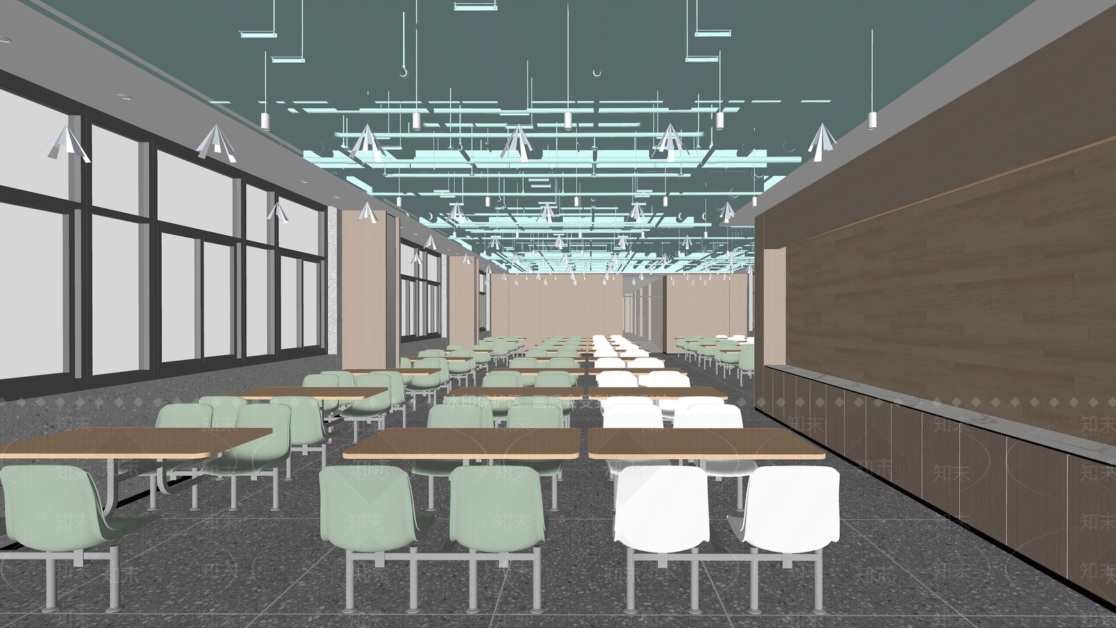 现代自助餐厅SU模型下载【ID:1202783185】