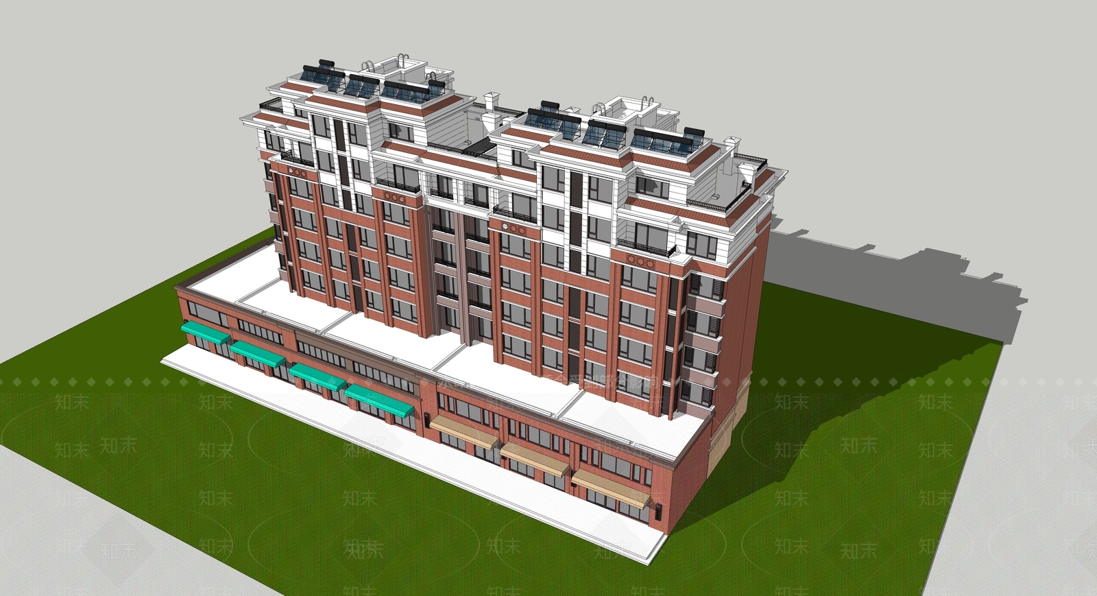 现代欧式多层住宅SU模型下载【ID:1202787279】