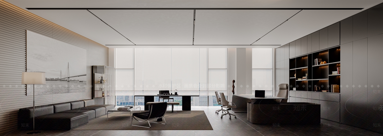 现代董事长办公室3D模型下载【ID:1202833648】