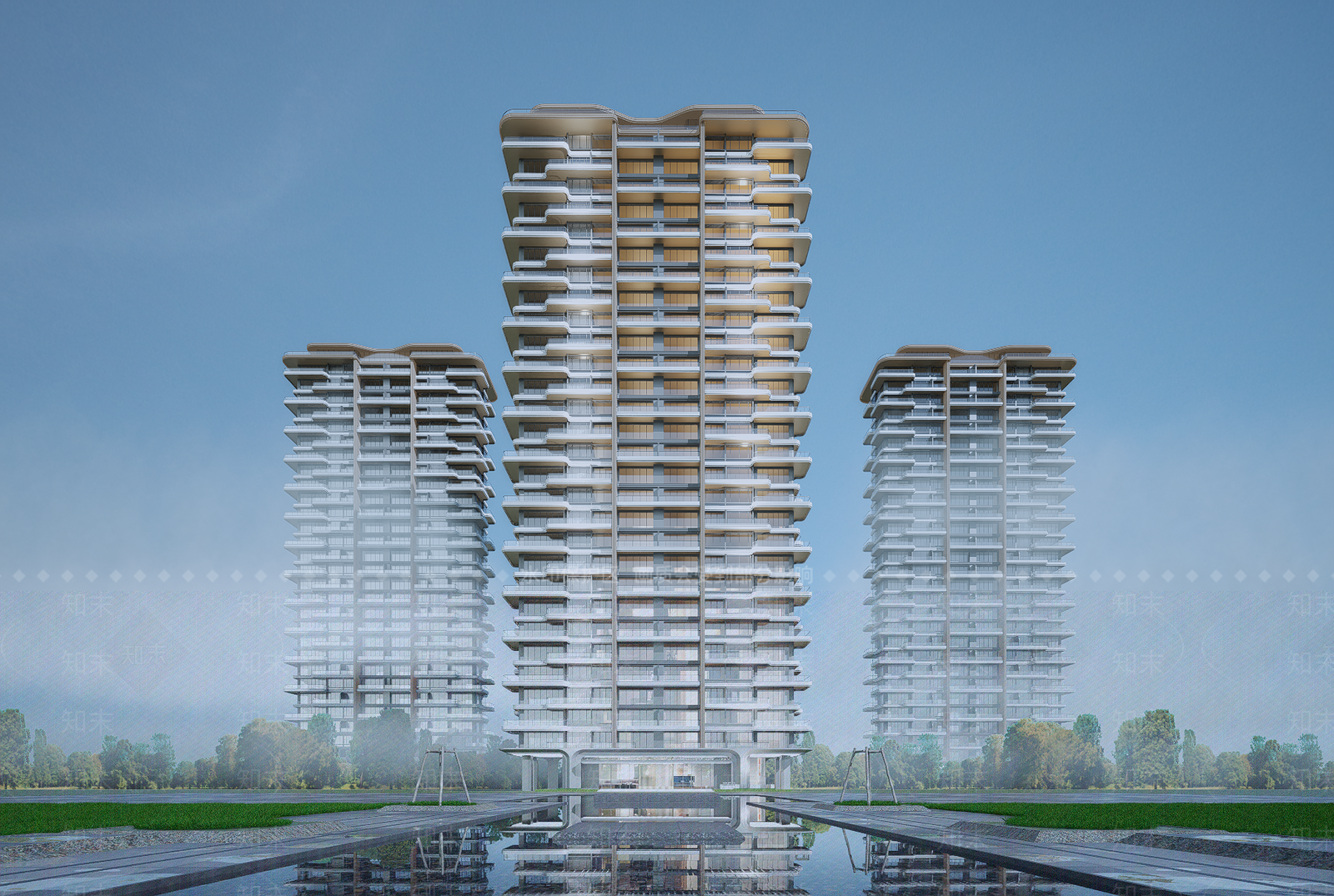 现代高层住宅SU模型下载【ID:1202793396】