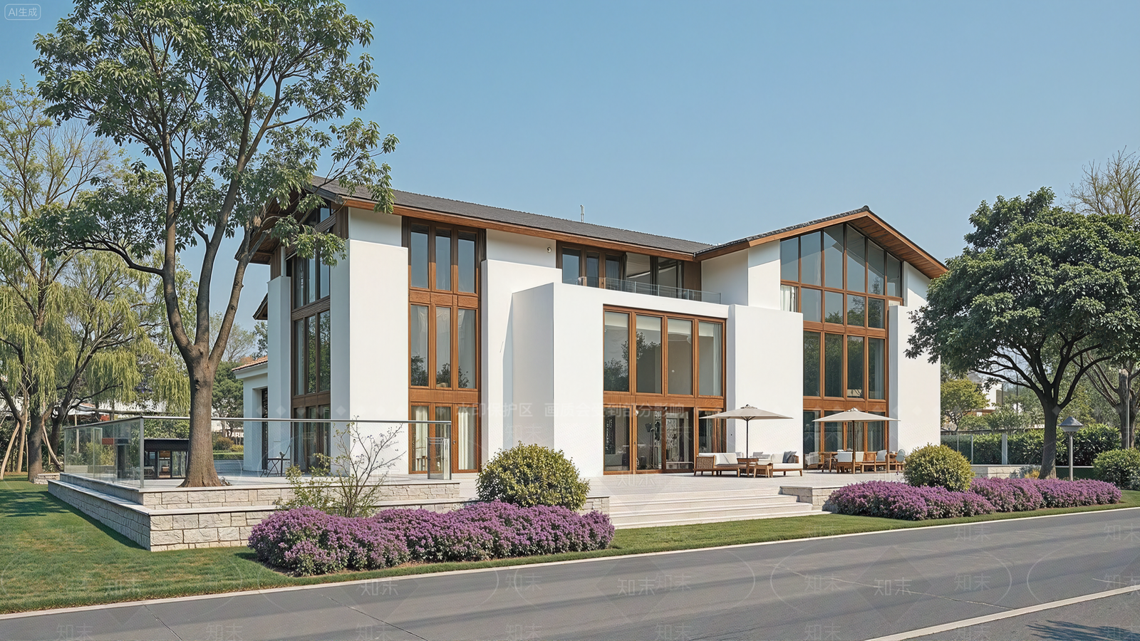 新中式现代民宿建筑SU模型下载【ID:1202793927】