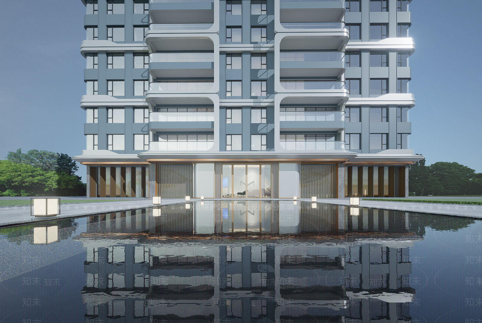 现代小区建筑SU模型下载【ID:1202794646】