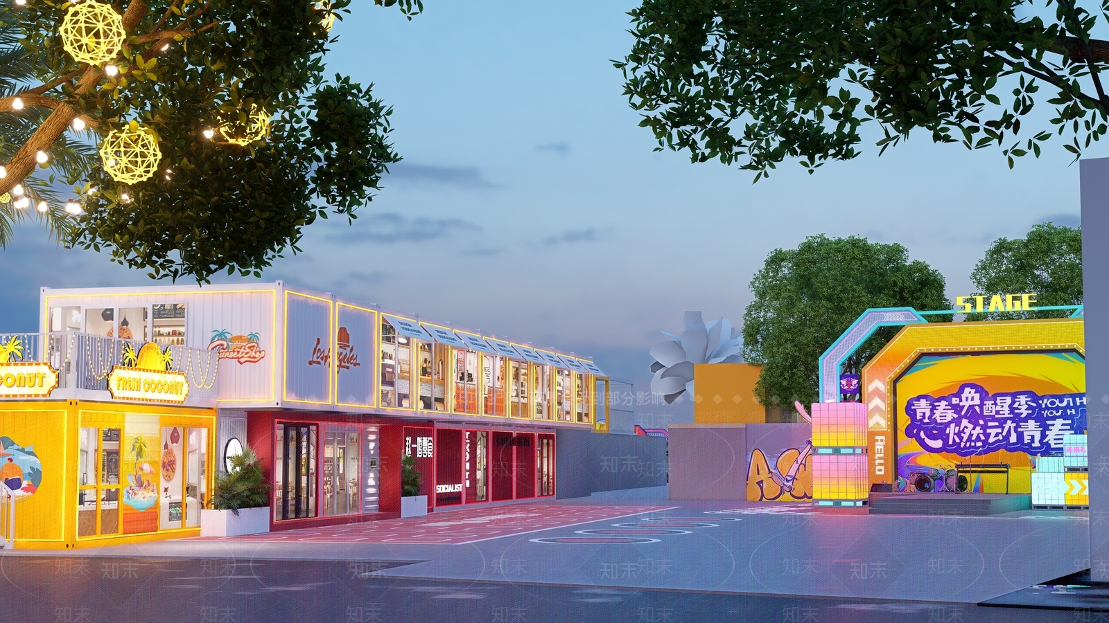 现代商业街SU模型下载【ID:1202795131】