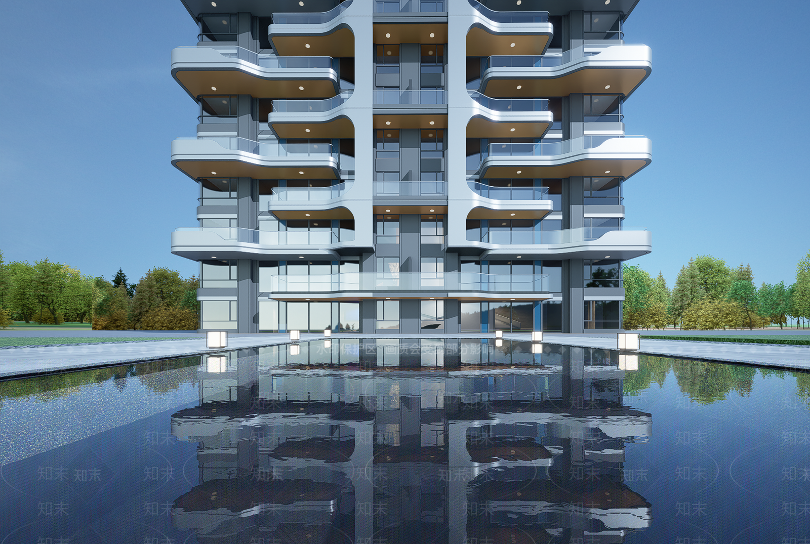 现代小区建筑SU模型下载【ID:1202795025】