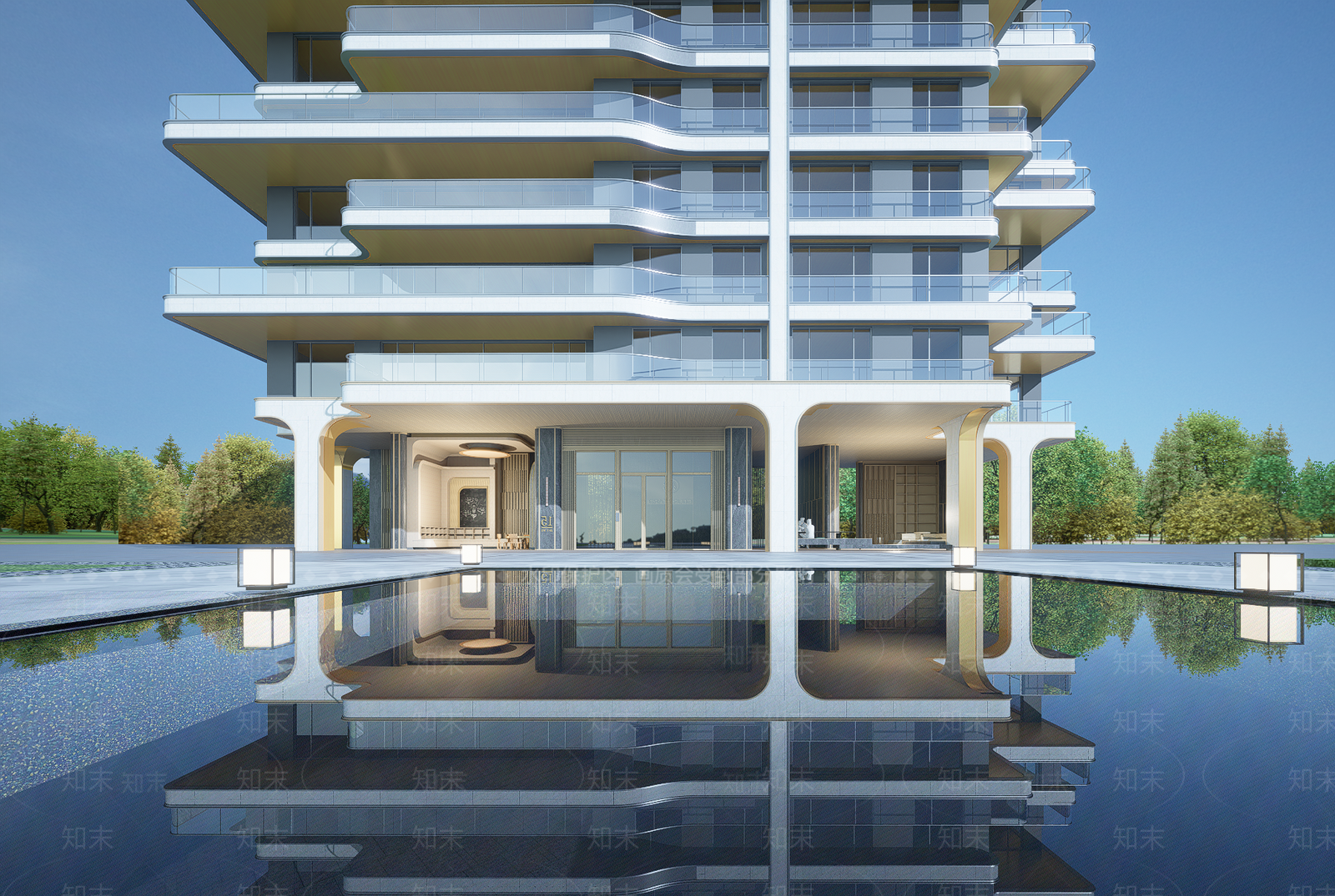 现代小区建筑SU模型下载【ID:1202795791】