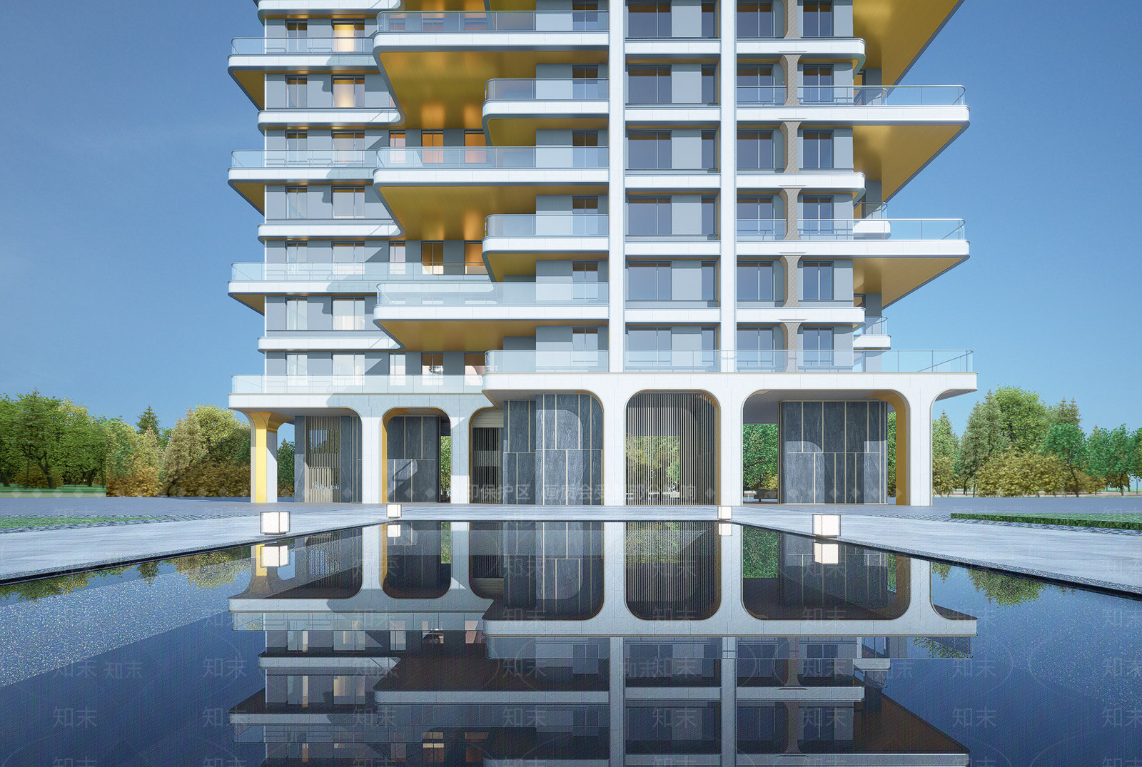 现代小区建筑SU模型下载【ID:1202796170】
