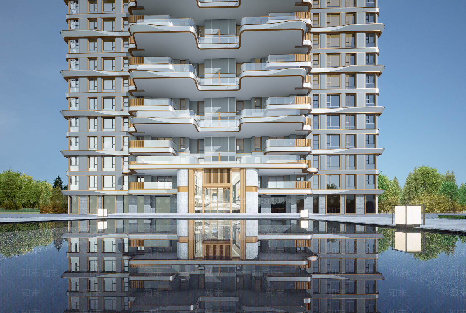 现代小区建筑SU模型下载【ID:1202796476】