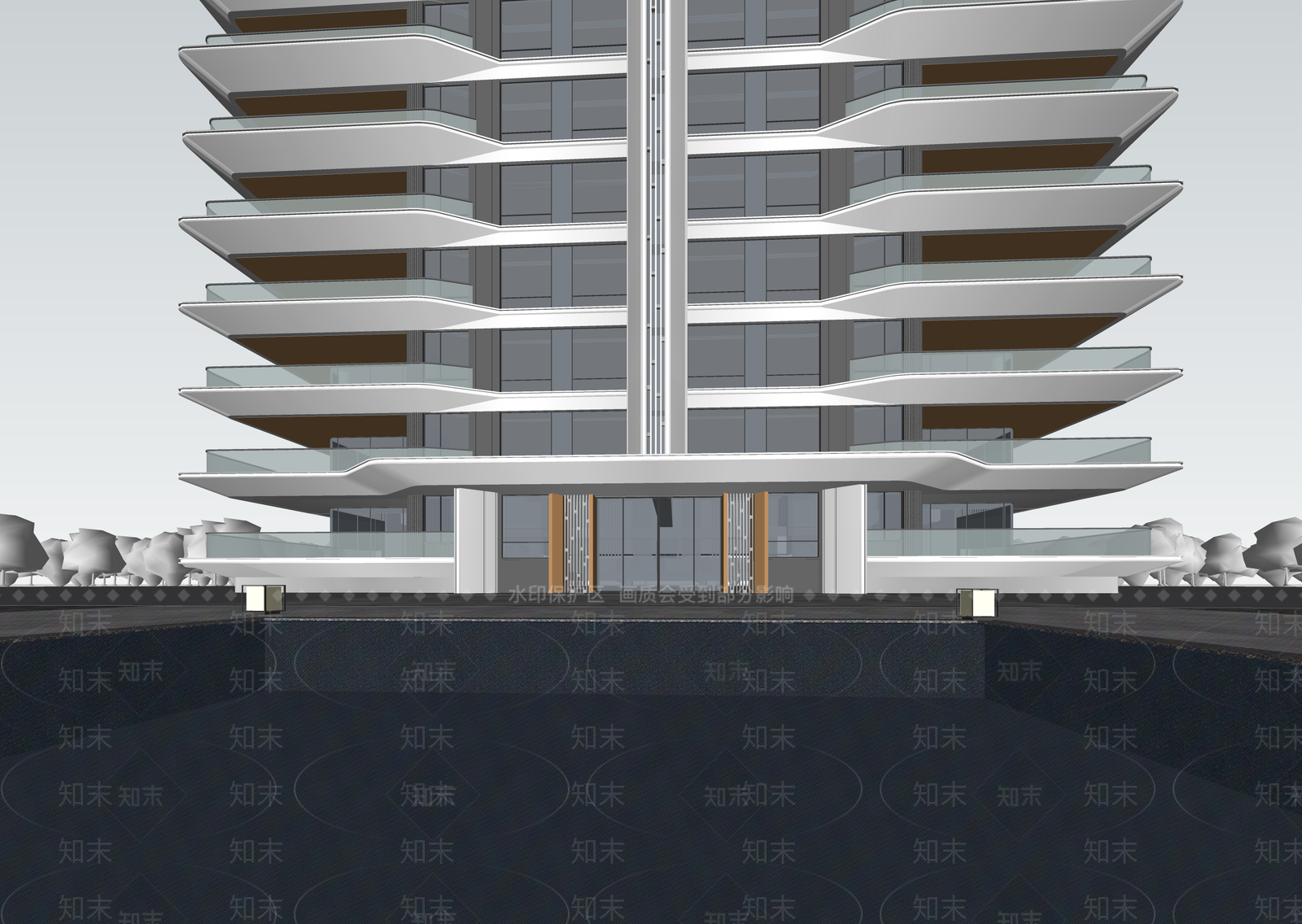 现代小区建筑SU模型下载【ID:1202797004】