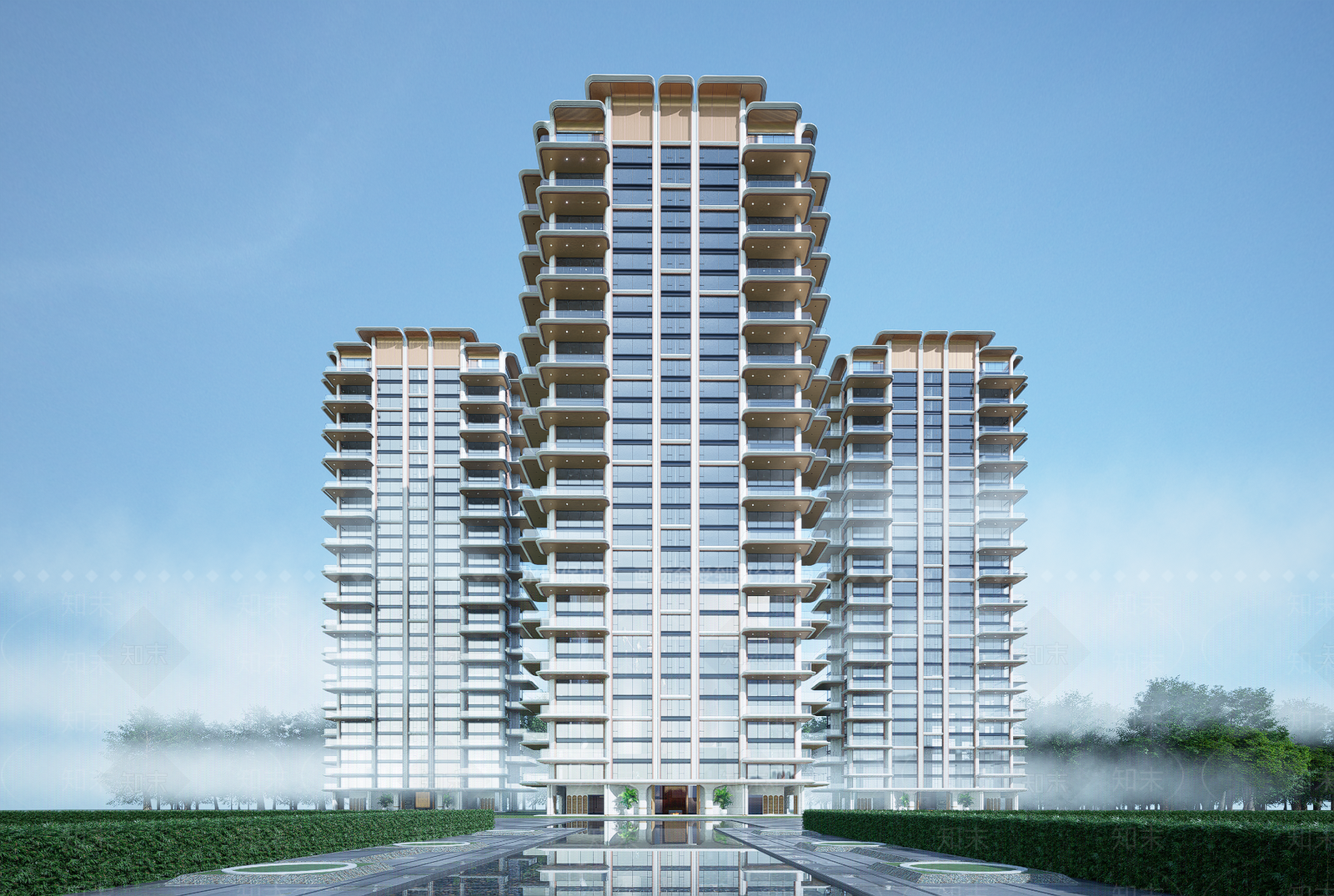 现代高层住宅SU模型下载【ID:1202797087】