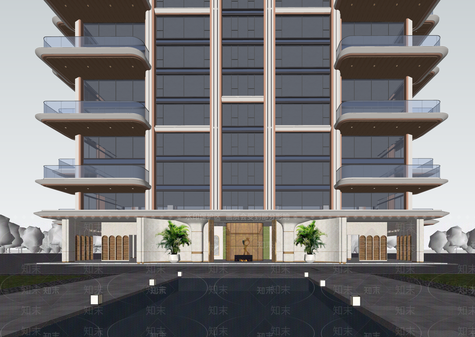 现代高层住宅SU模型下载【ID:1202797738】