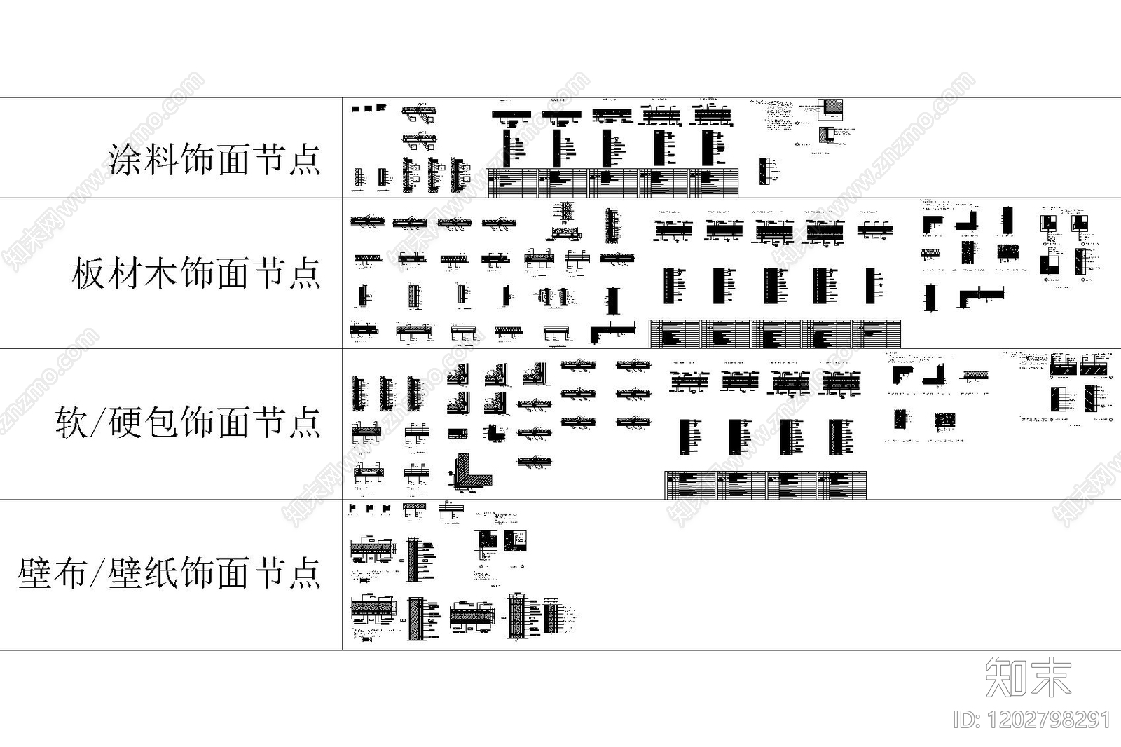 墙面节点cad施工图下载【ID:1202798291】