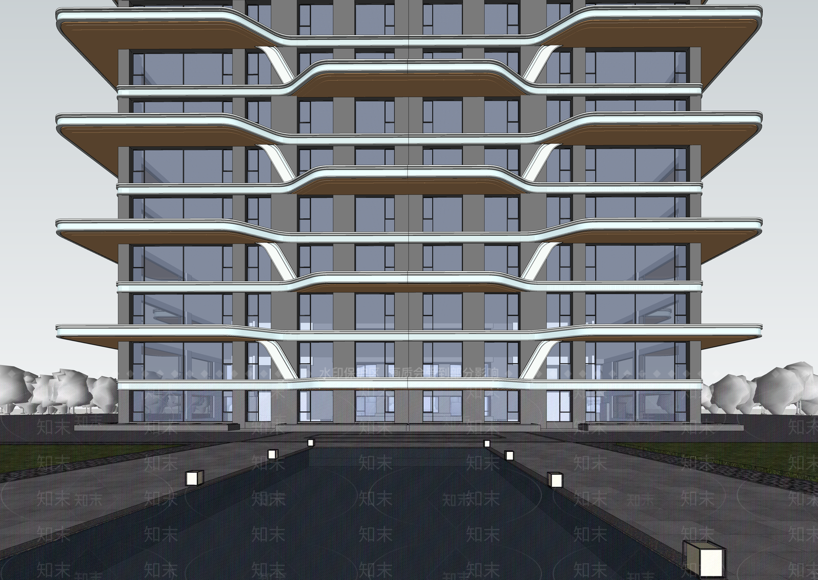 现代小区建筑SU模型下载【ID:1202798242】