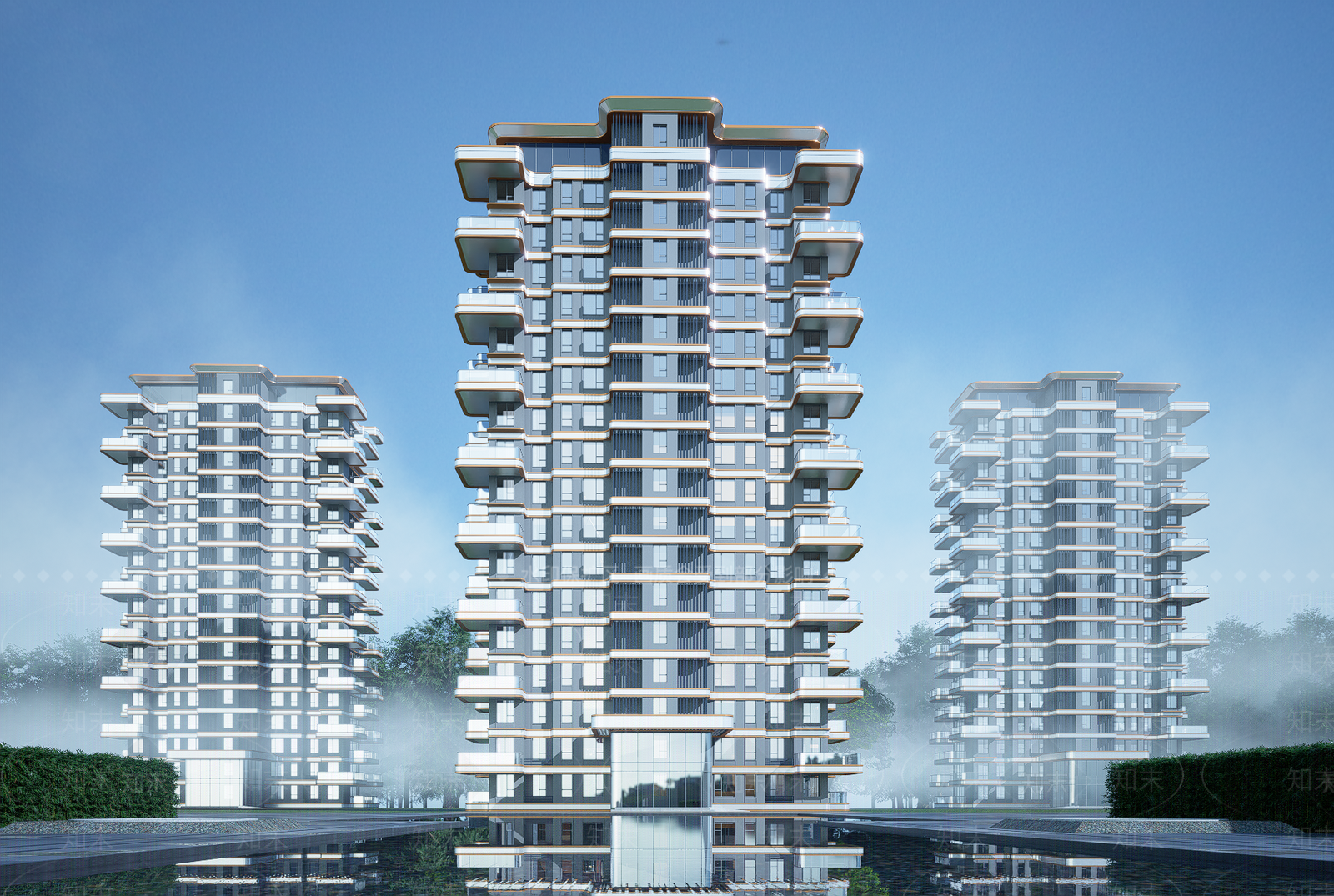 现代高层住宅SU模型下载【ID:1202799251】