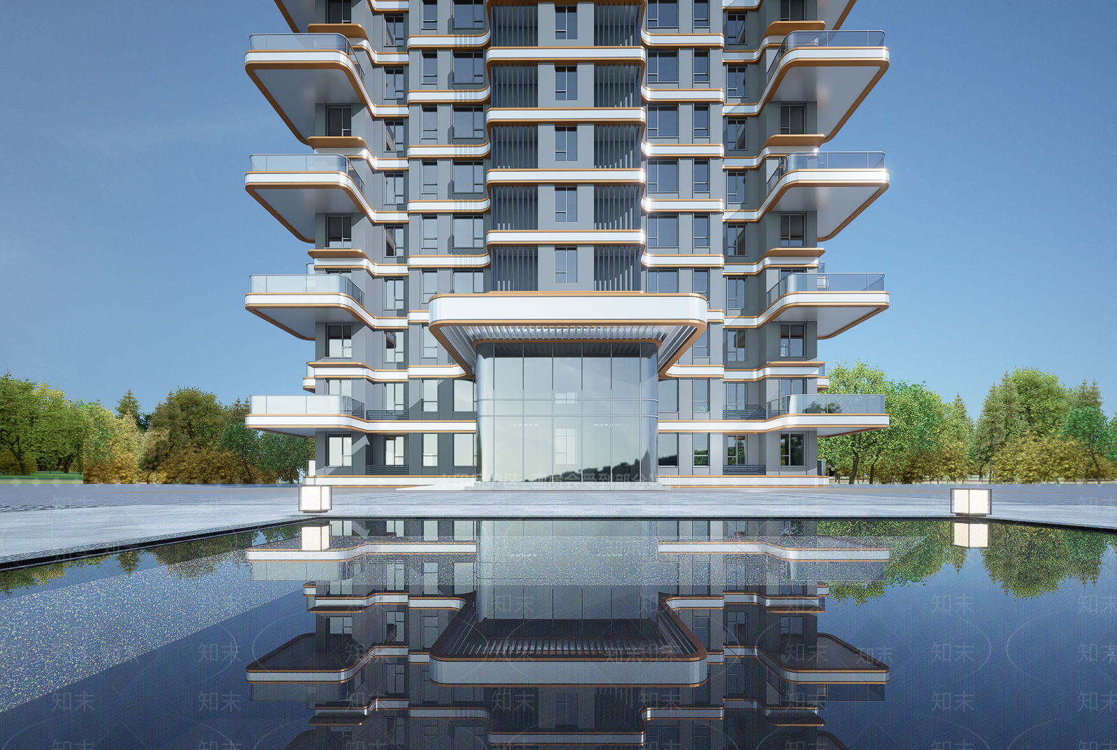 现代小区建筑SU模型下载【ID:1202799239】