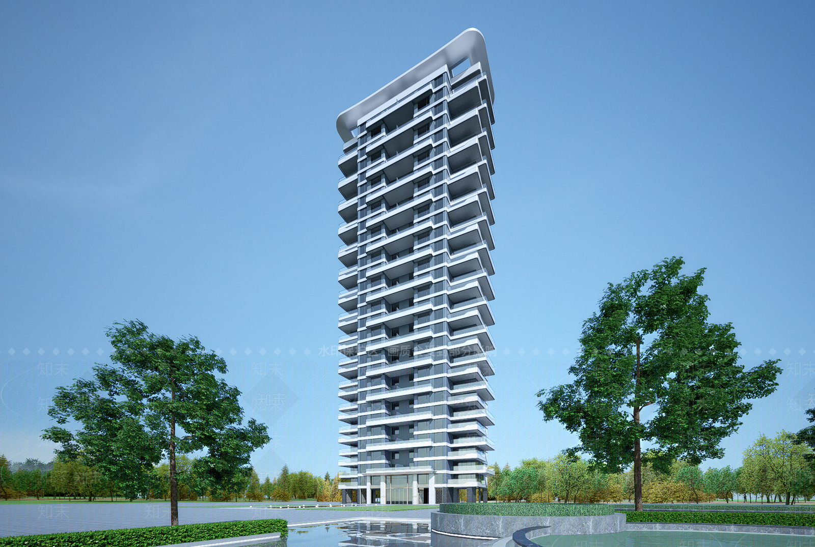 现代高层住宅SU模型下载【ID:1202799486】