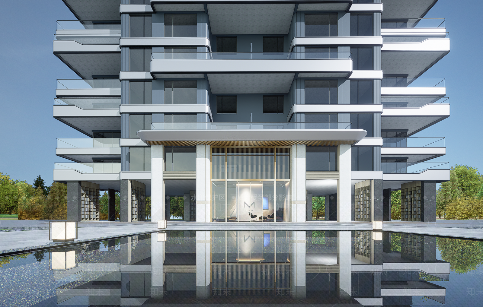 现代小区建筑SU模型下载【ID:1202799531】