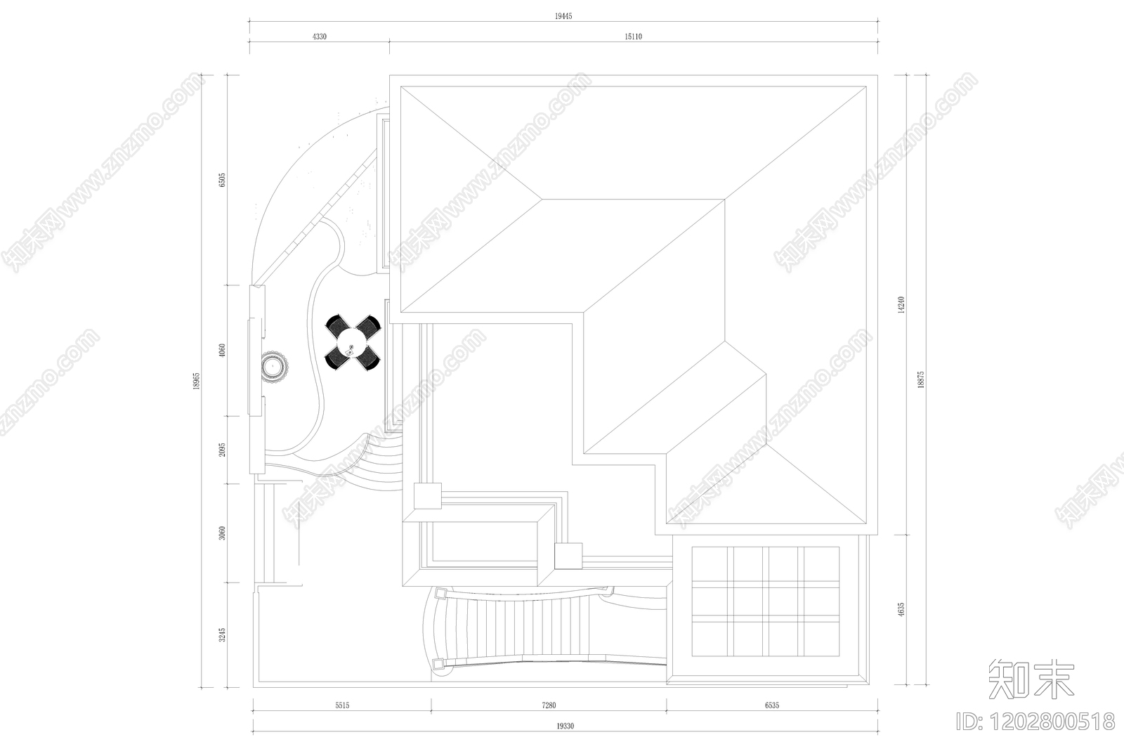 欧式轻奢别墅建筑施工图下载【ID:1202800518】