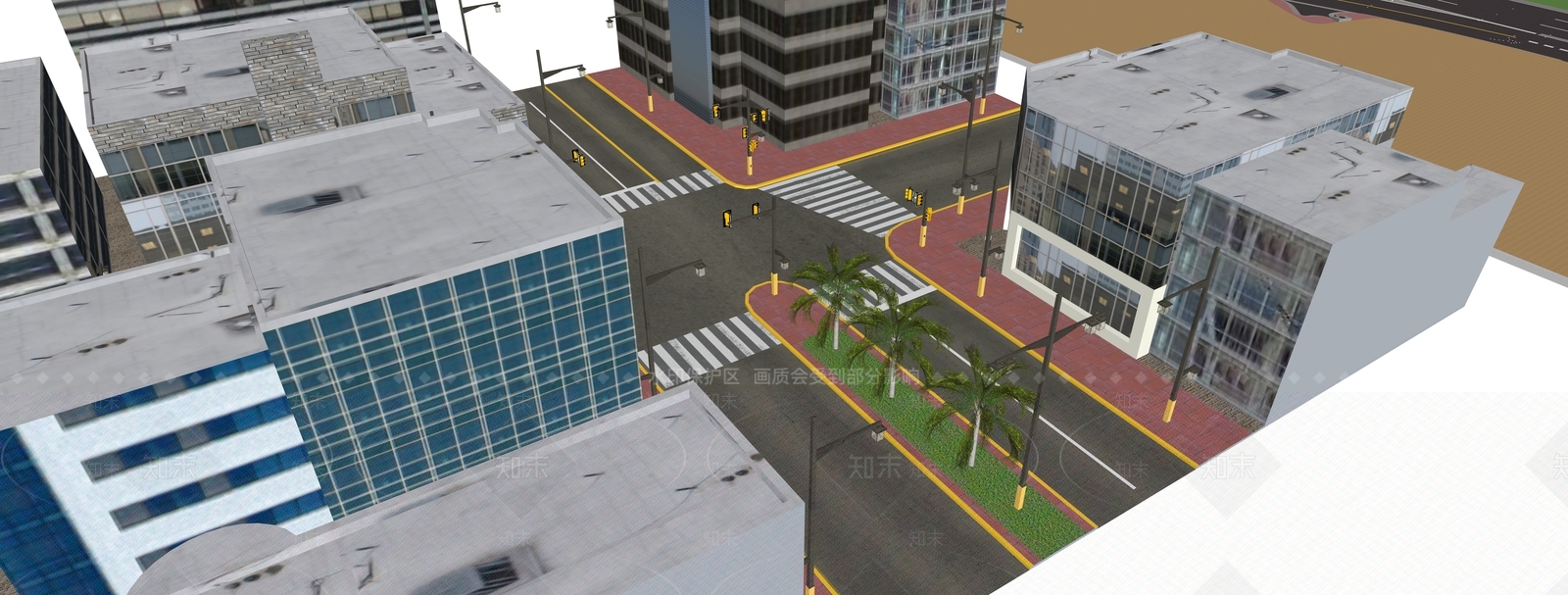 现代轻奢道路SU模型下载【ID:1202802337】