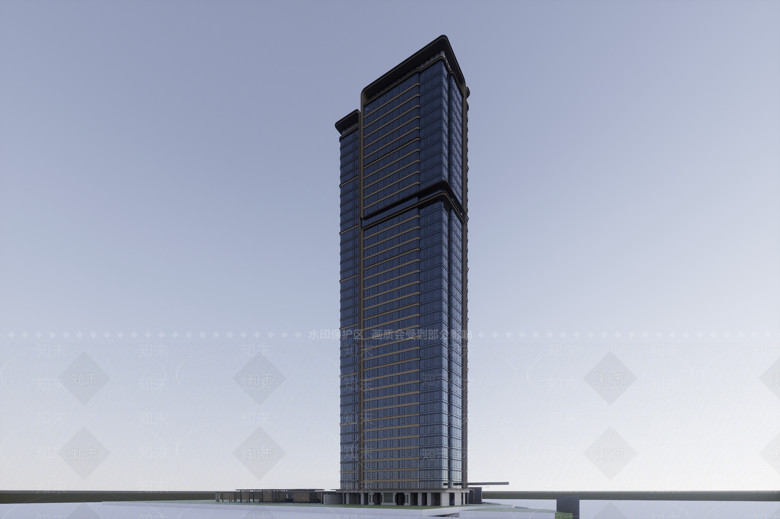 现代高层住宅SU模型下载【ID:1202803930】