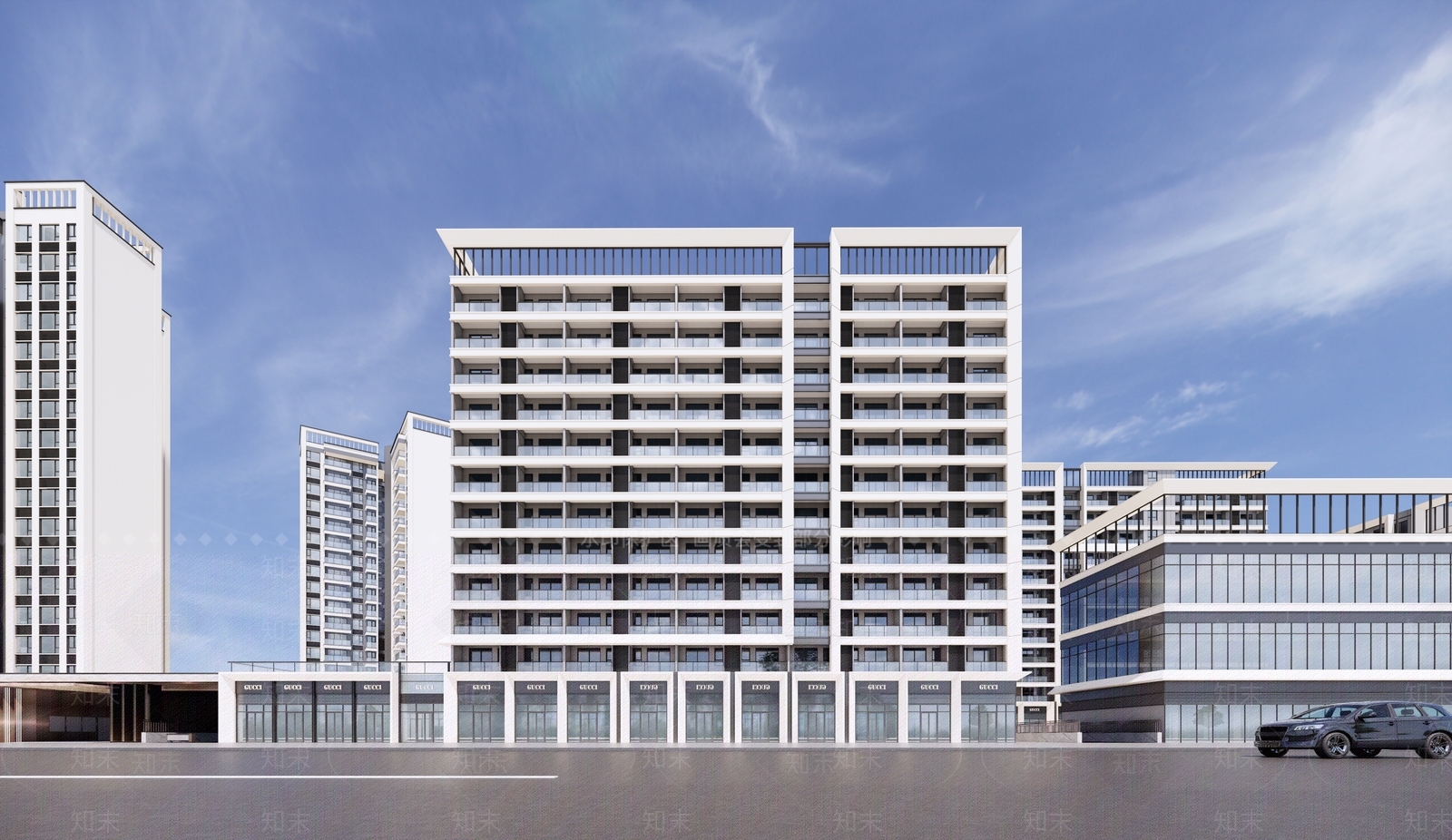 现代人才公寓SU模型下载【ID:1202806173】