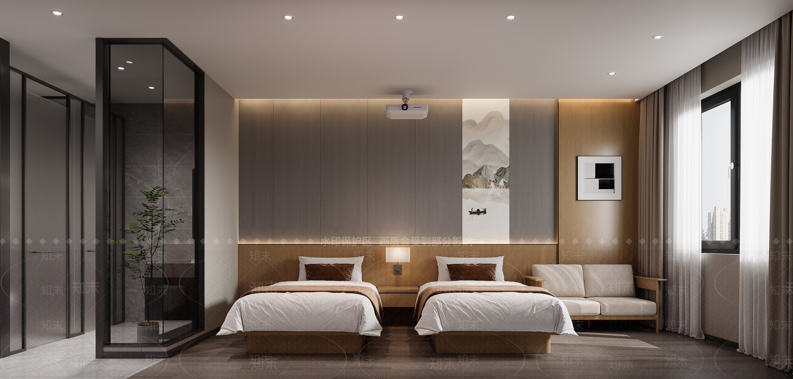 酒店客房3D模型下载【ID:1202810940】