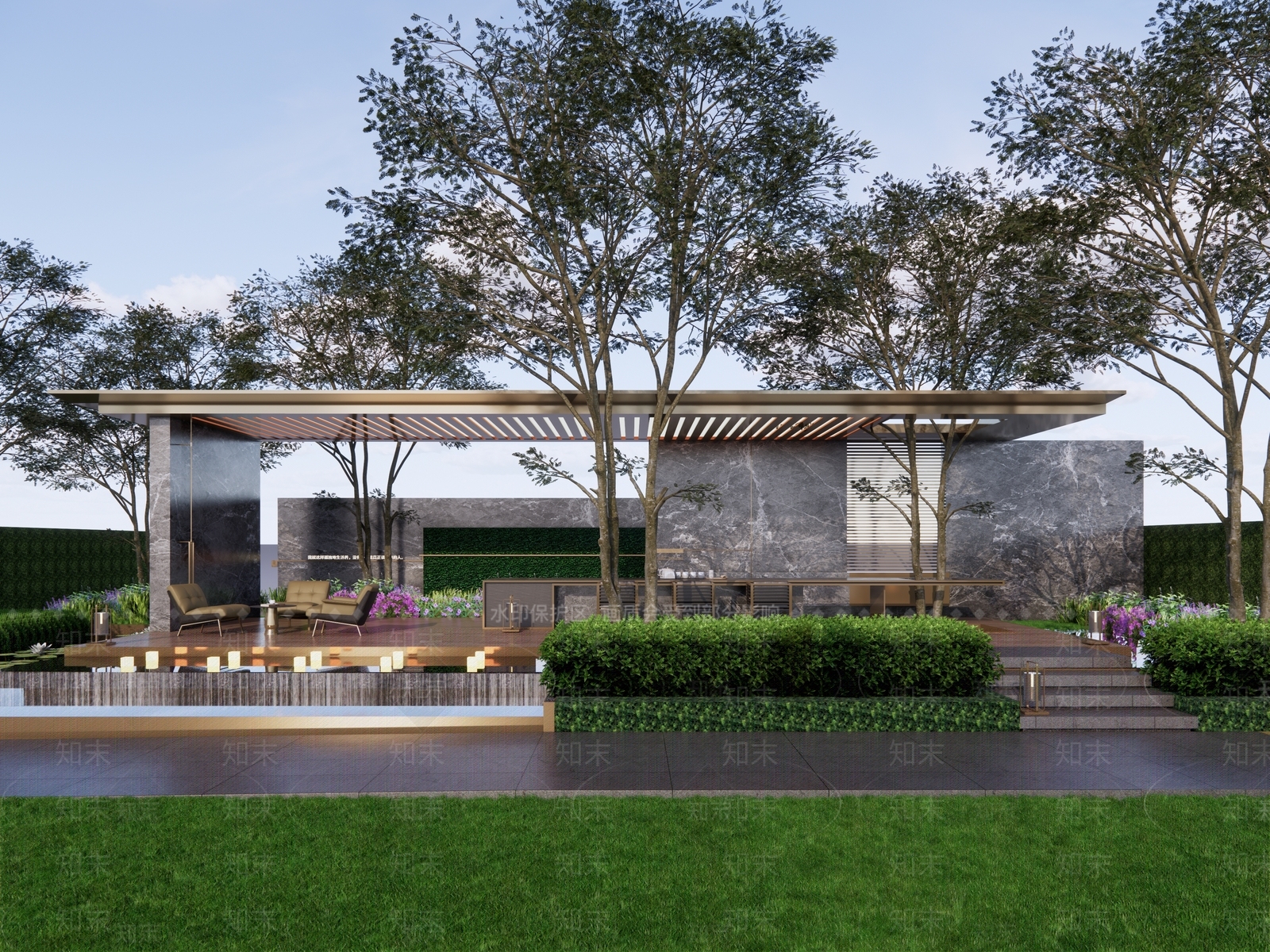 现代廊架SU模型下载【ID:1202810929】