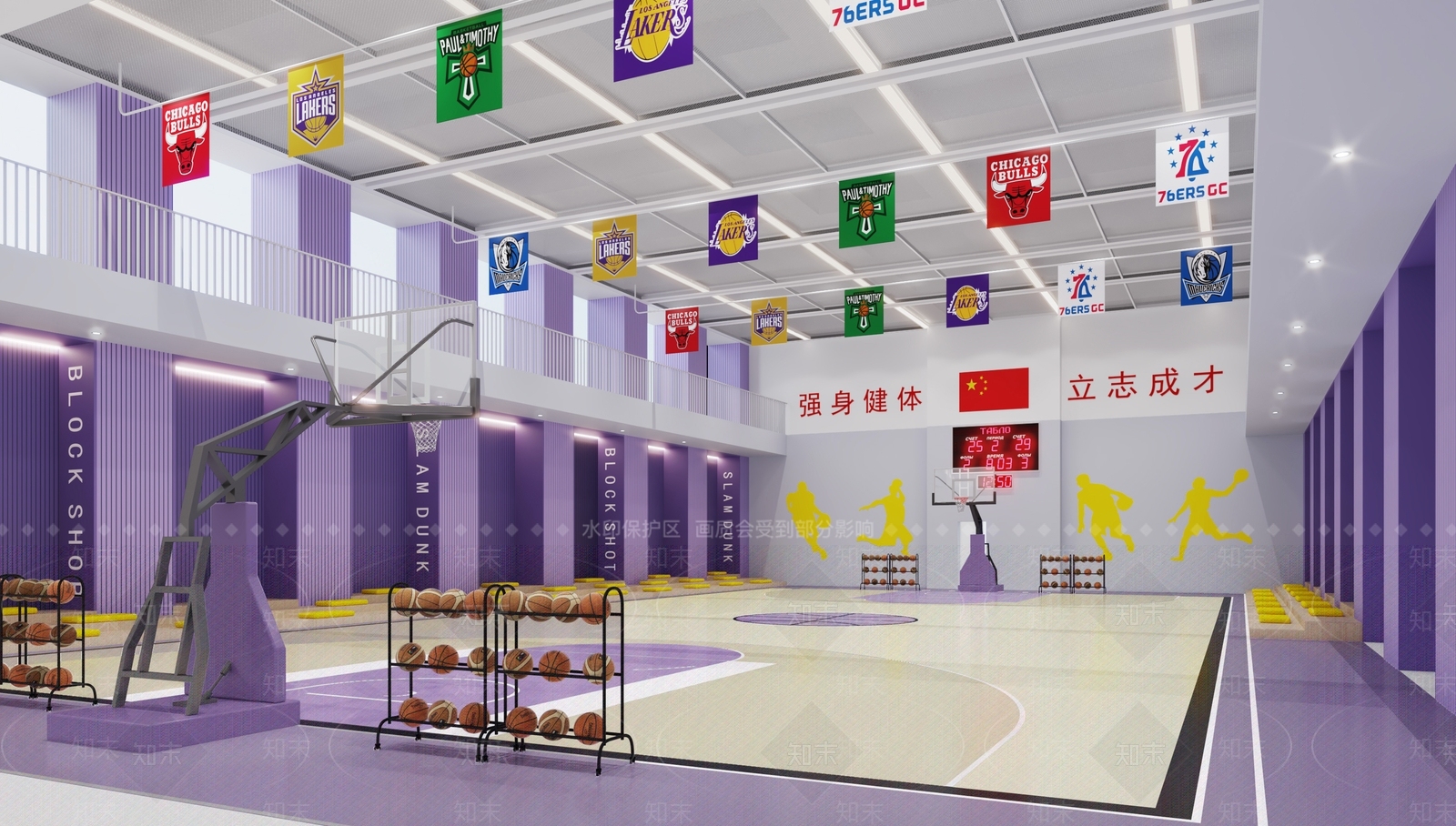 现代篮球场3D模型下载【ID:1202813285】