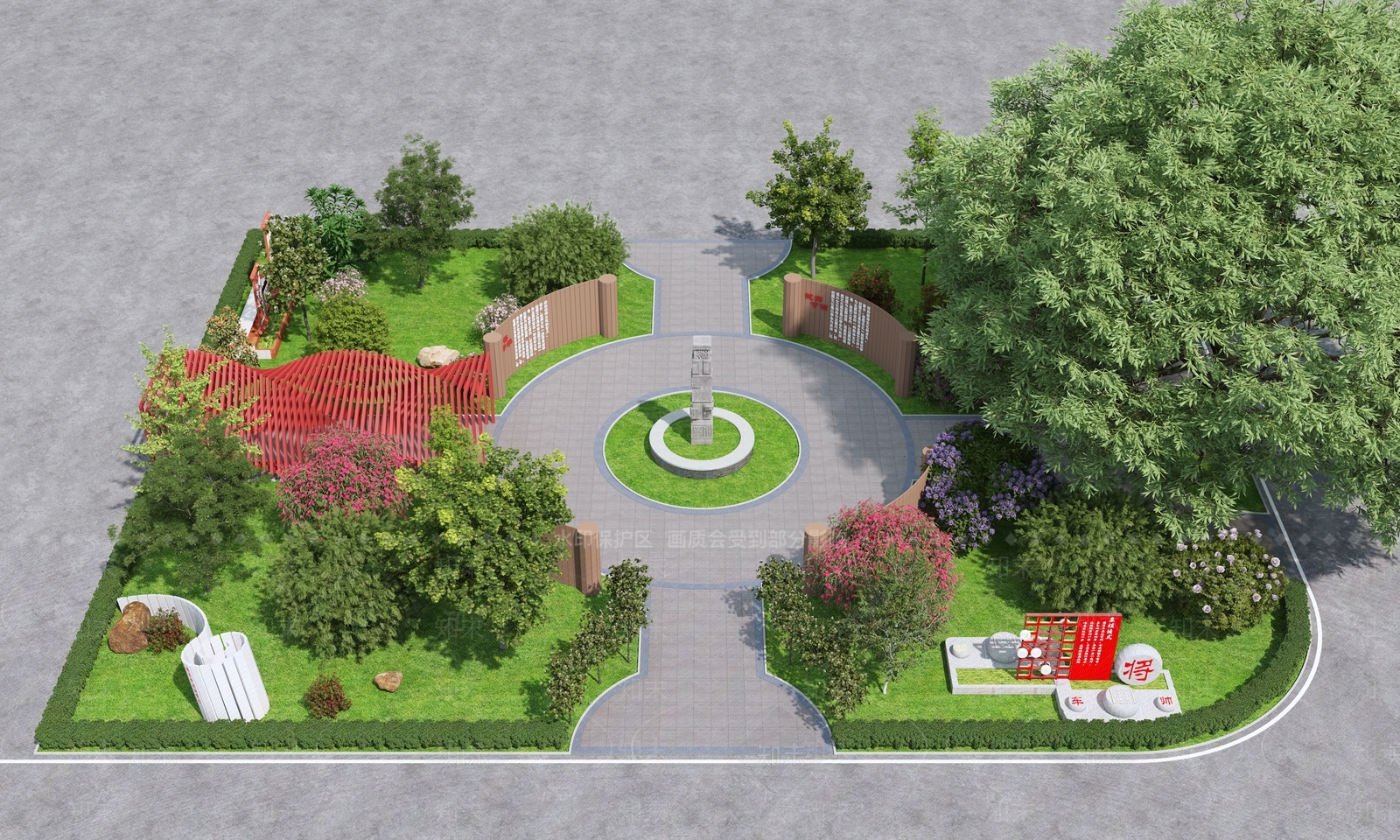 新中式公园景观3D模型下载【ID:1202818391】