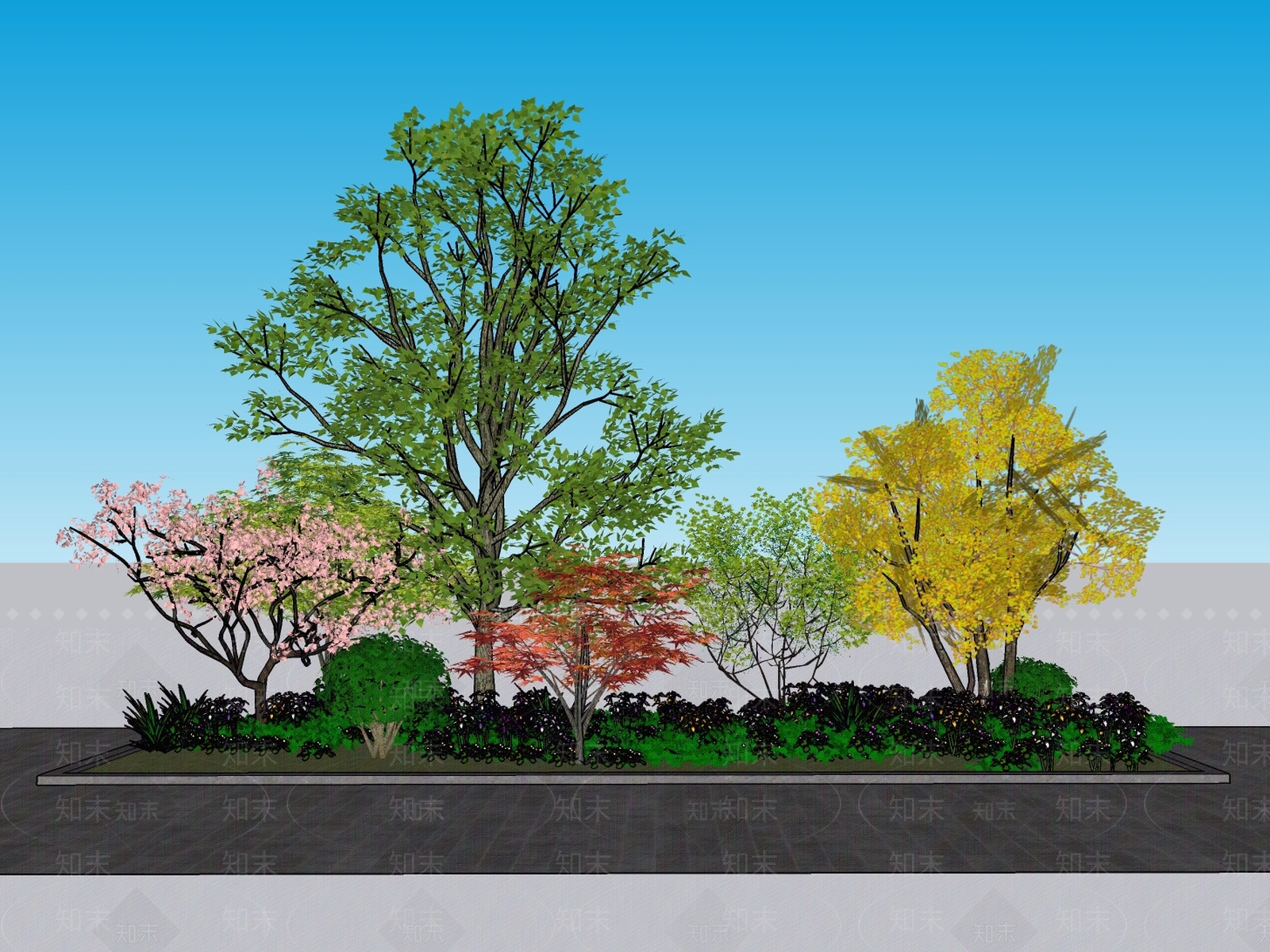 中式植物组合SU模型下载【ID:1202817220】