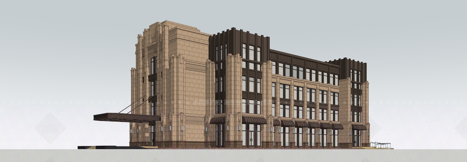 欧式售楼处建筑SU模型下载【ID:1202817510】