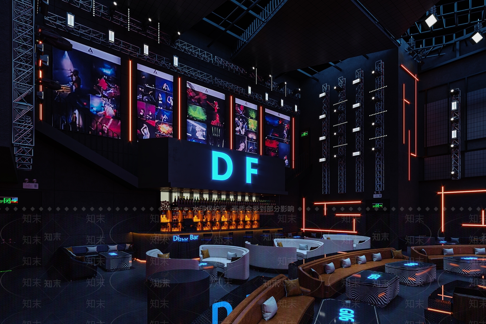 复古轻奢酒吧3D模型下载【ID:1202818398】