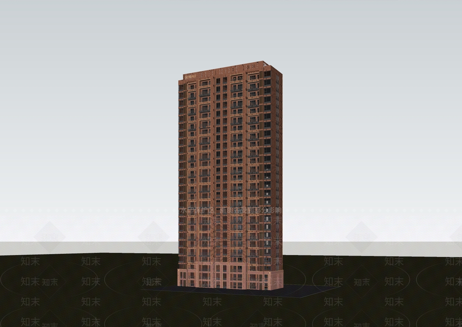 现代复古高层住宅SU模型下载【ID:1202818373】
