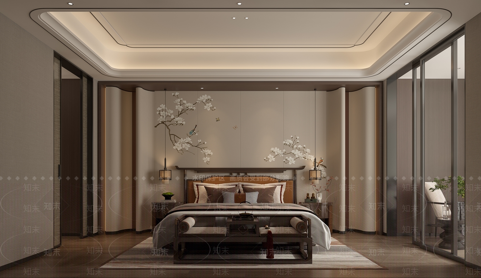 新中式家居客厅3D模型下载【ID:1221951536】