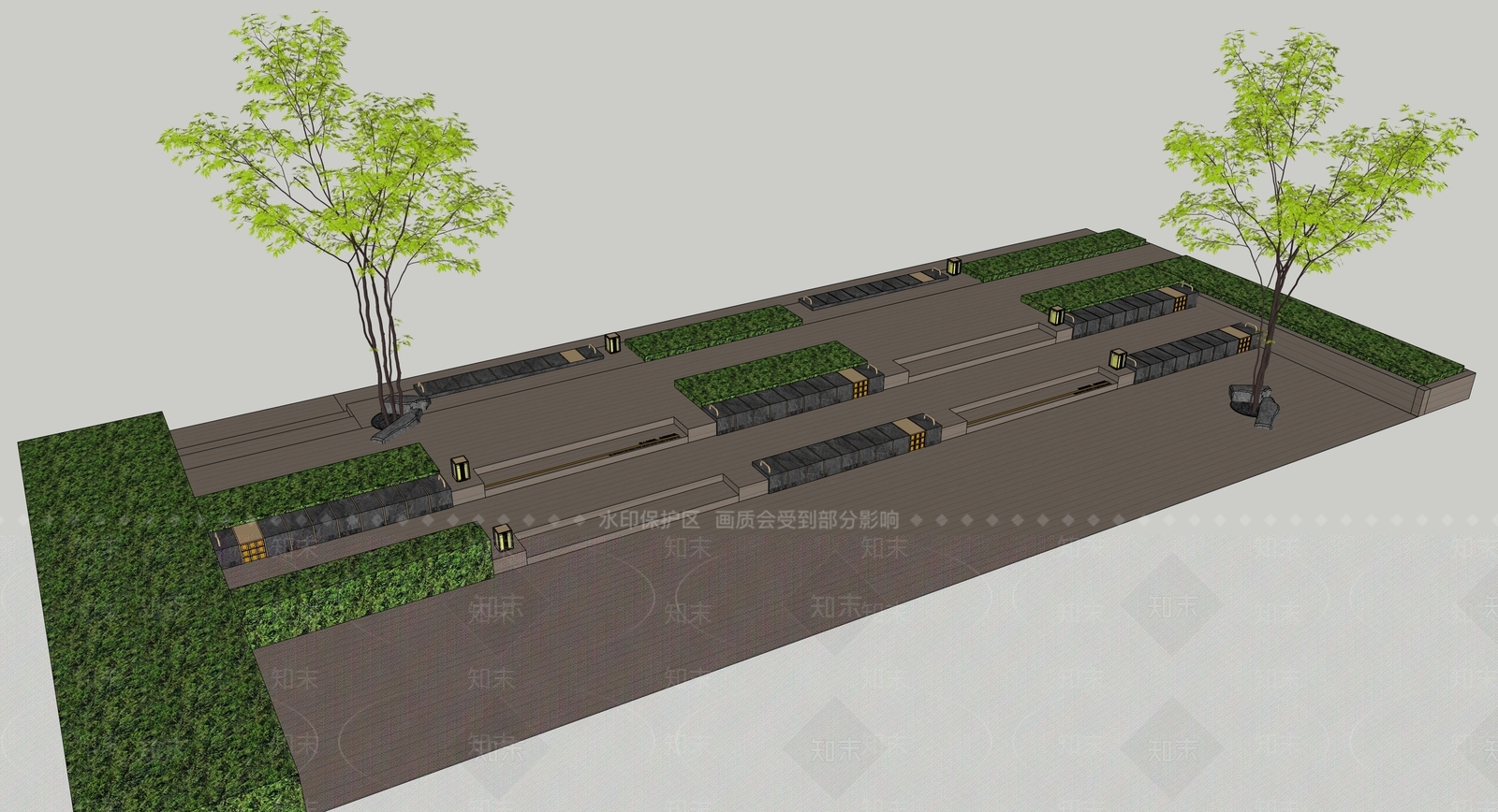 现代台阶景观SU模型下载【ID:1202821487】