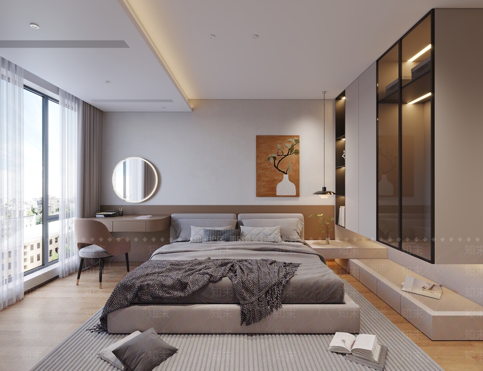 浅灰色梳妆台梳妆台3D模型下载【ID:1227563770】