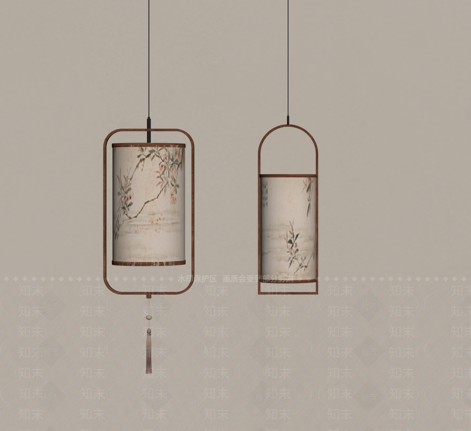 新中式禅意艺术吊灯SU模型下载【ID:1202823076】
