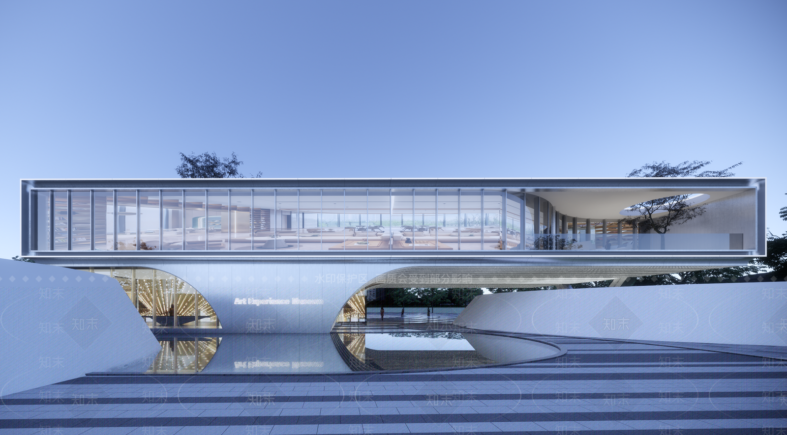 现代轻奢售楼处建筑SU模型下载【ID:1202824088】