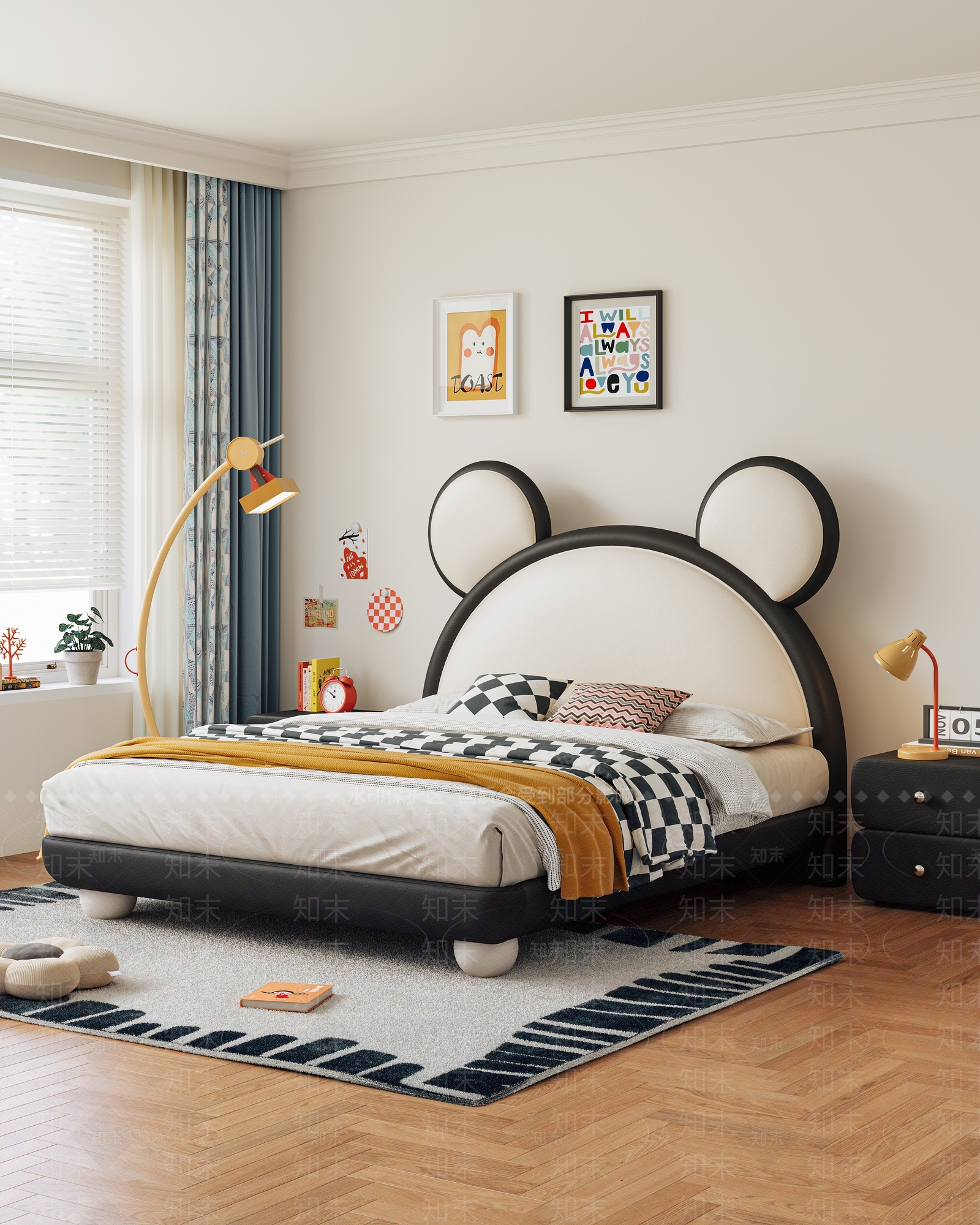 现代奶油通用儿童房3D模型下载【ID:1202824420】