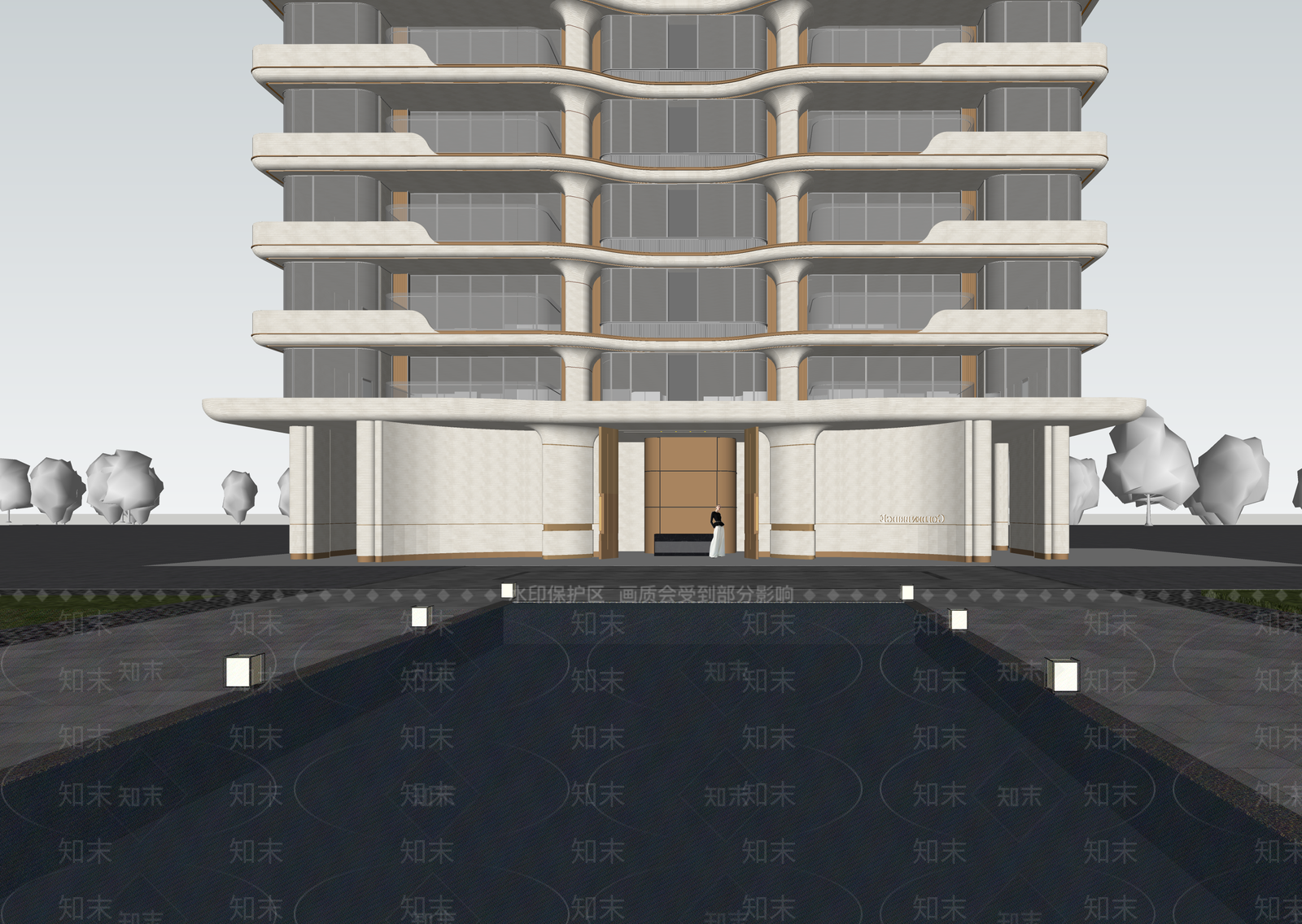 现代小区建筑SU模型下载【ID:1202828277】
