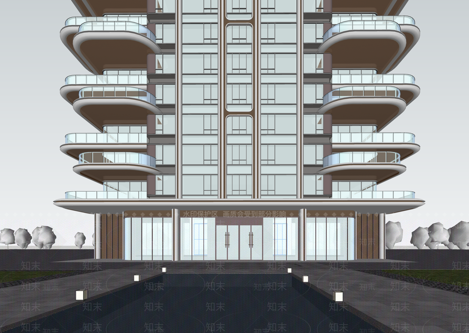 现代小区建筑SU模型下载【ID:1202828403】