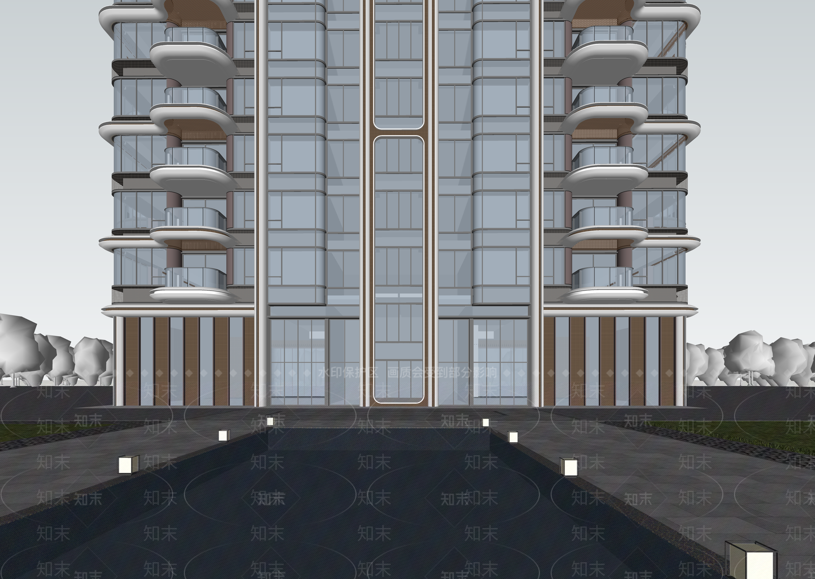 现代小区建筑SU模型下载【ID:1202828502】