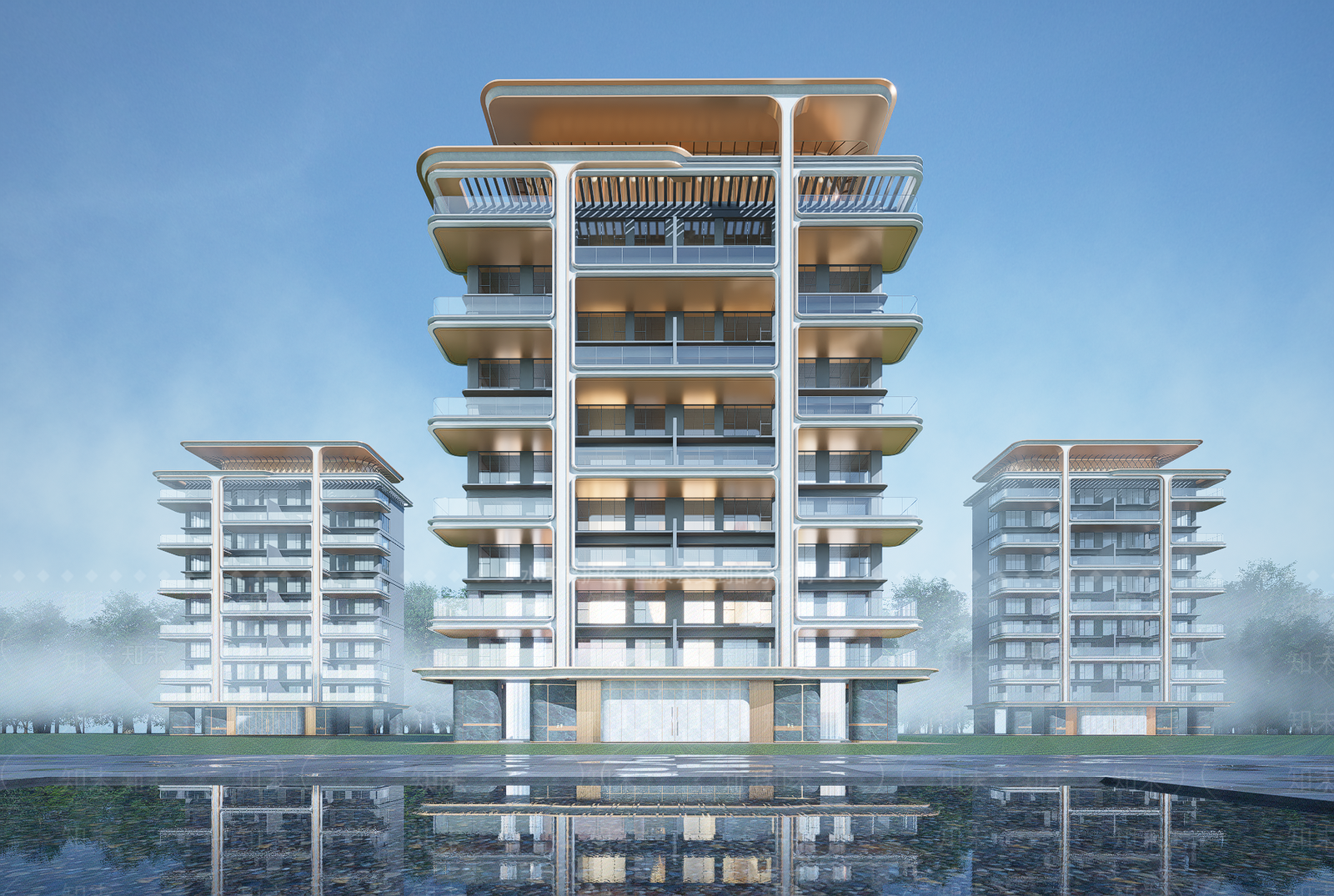 现代小高层住宅楼SU模型下载【ID:1202828506】