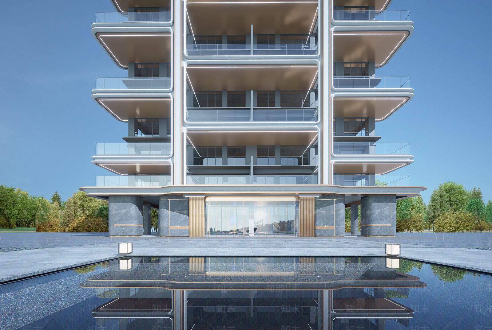 现代小区建筑SU模型下载【ID:1202828644】