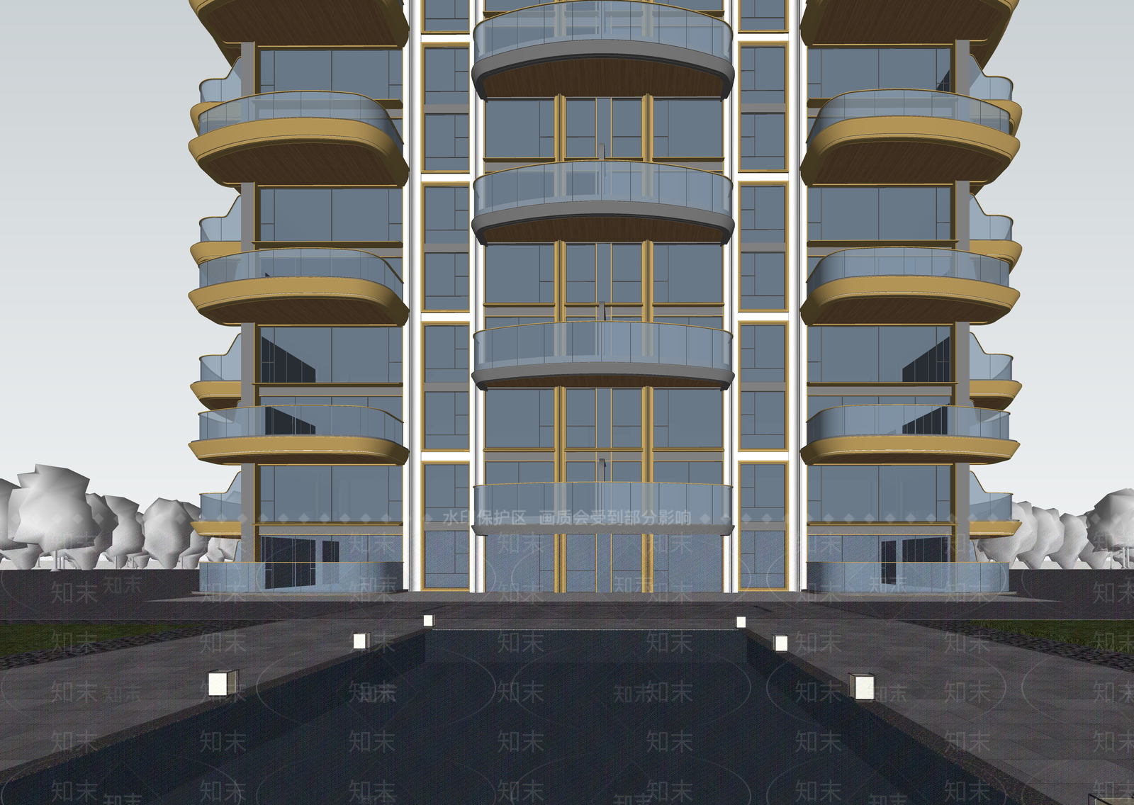 现代小区建筑SU模型下载【ID:1202828639】