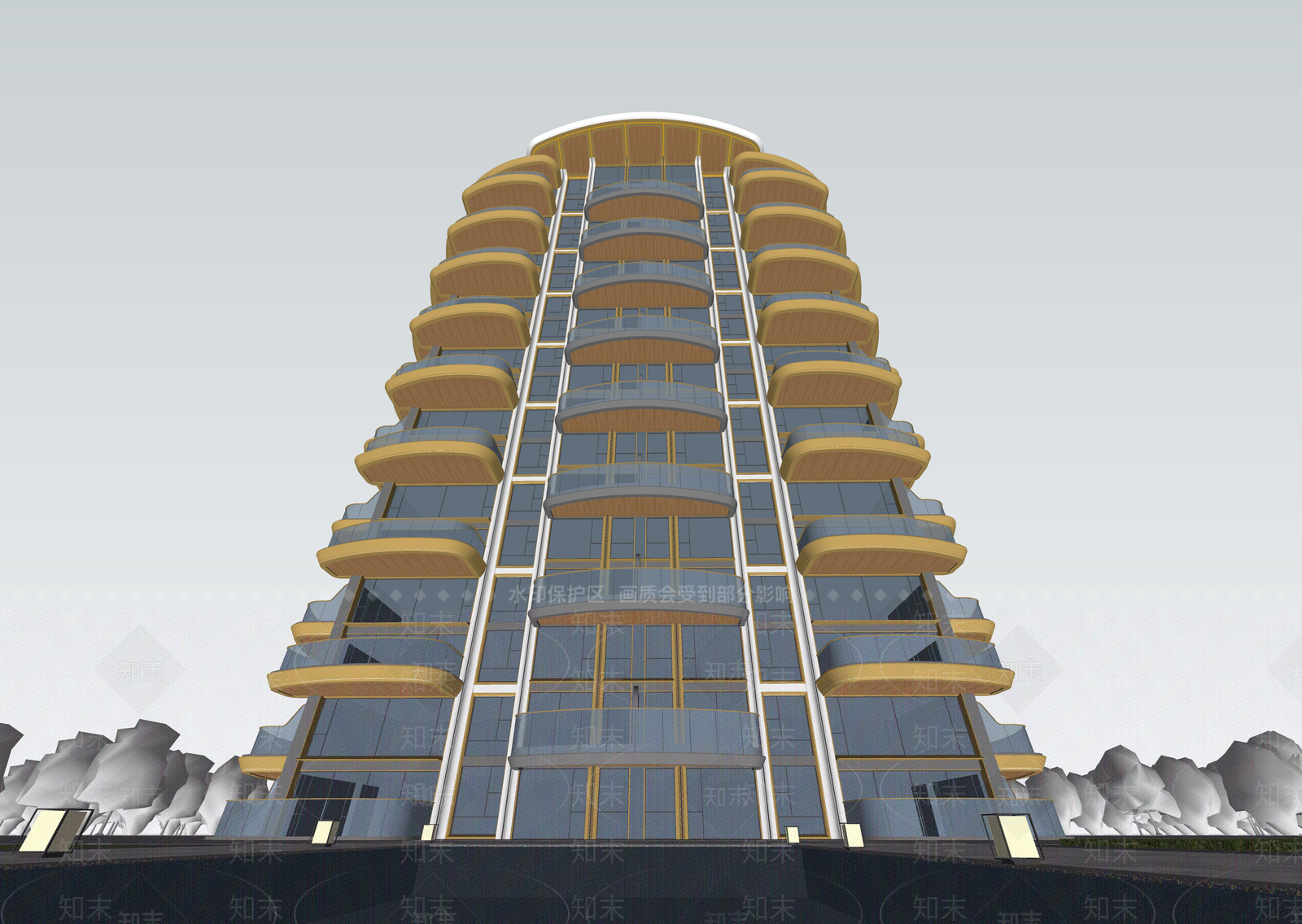 现代高层住宅SU模型下载【ID:1202828780】