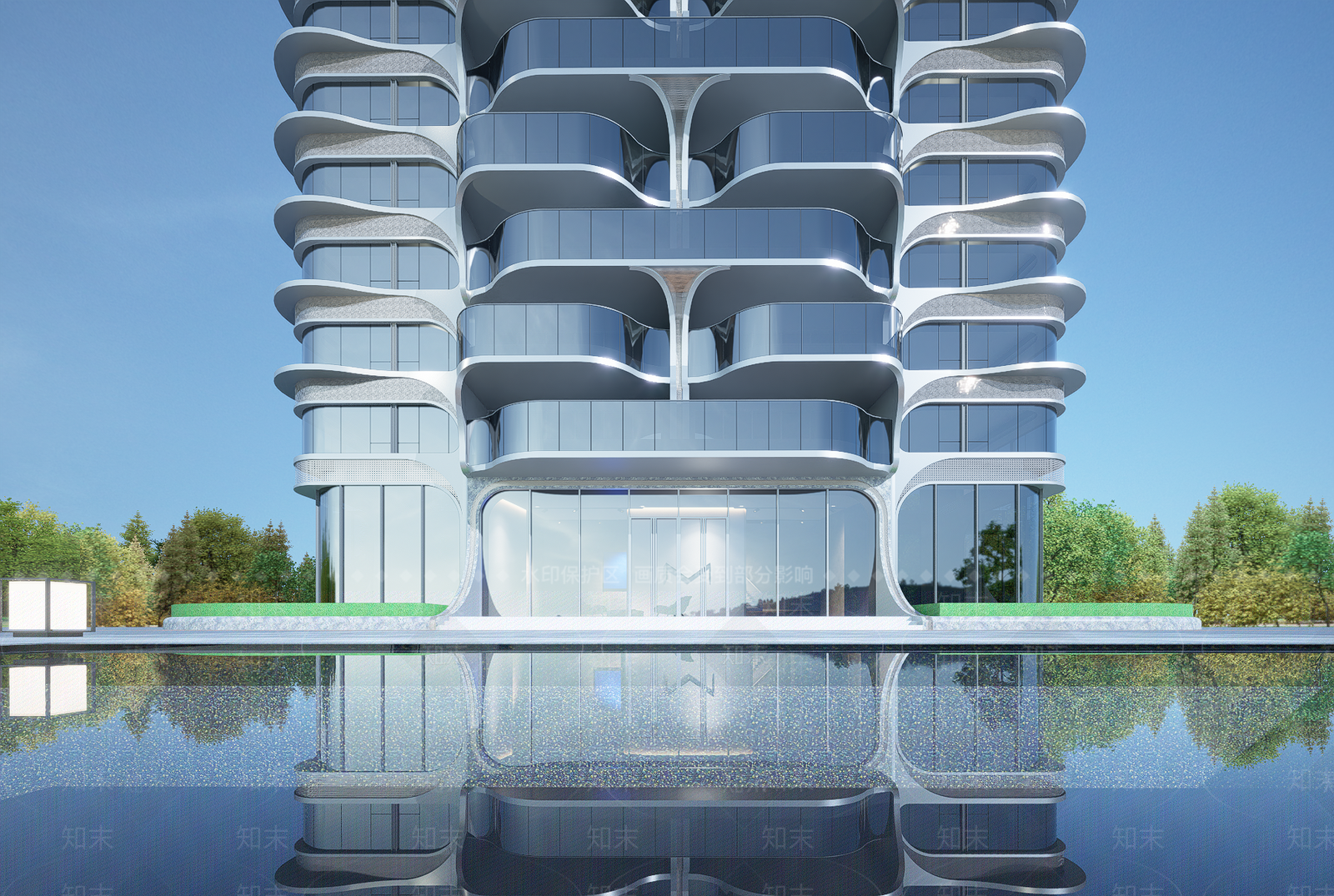 现代小区建筑SU模型下载【ID:1202829021】