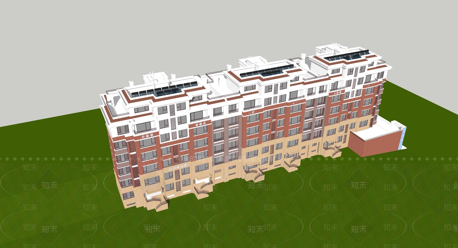 欧式现代多层住宅SU模型下载【ID:1202829770】