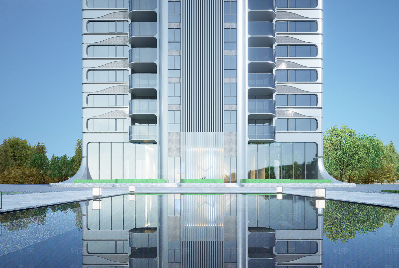 现代小区建筑SU模型下载【ID:1202829908】