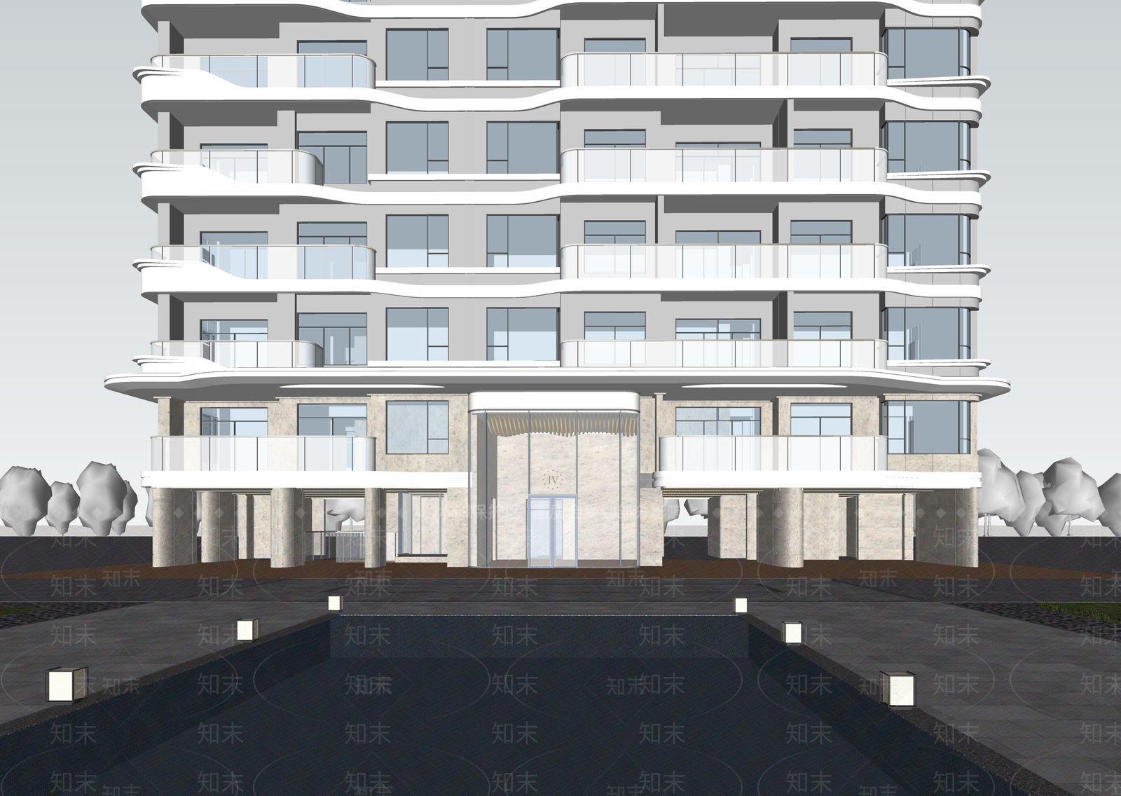 现代小区建筑SU模型下载【ID:1202830194】