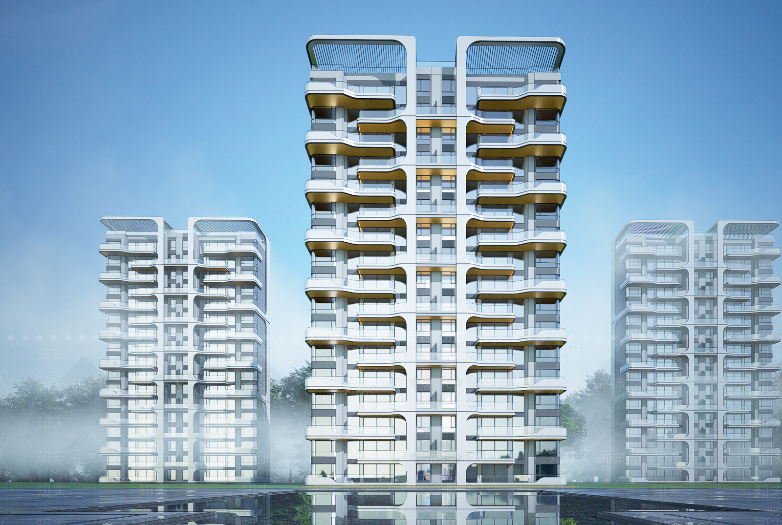 现代小高层住宅楼SU模型下载【ID:1202830241】